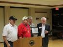 ARRL CEO David Sumner, K1ZZ, receives the Special Recognition Award from the Ohio Section (L-R): DARA President Don Dubon, N6JRL; ARRL Ohio Section Manager Scott Yonally, N8SY; DARA Vice President Sam Anderson, N8VES, and Sumner. 